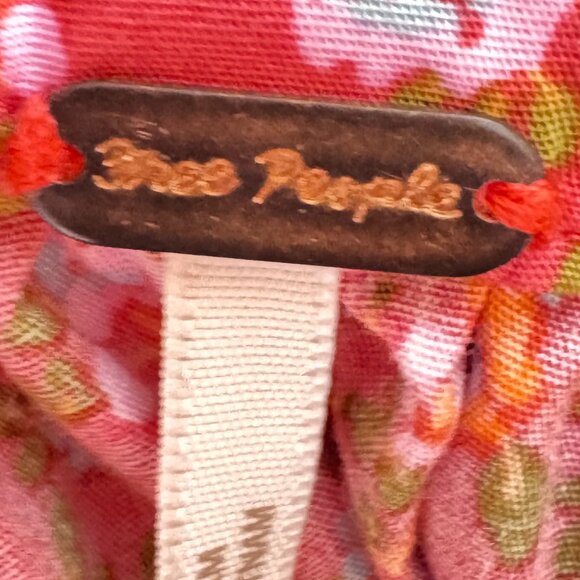 Free People Dress Petunia Floral Mini Apron Style Smocked Poppy Combo Red Medium - Picture 9 of 13